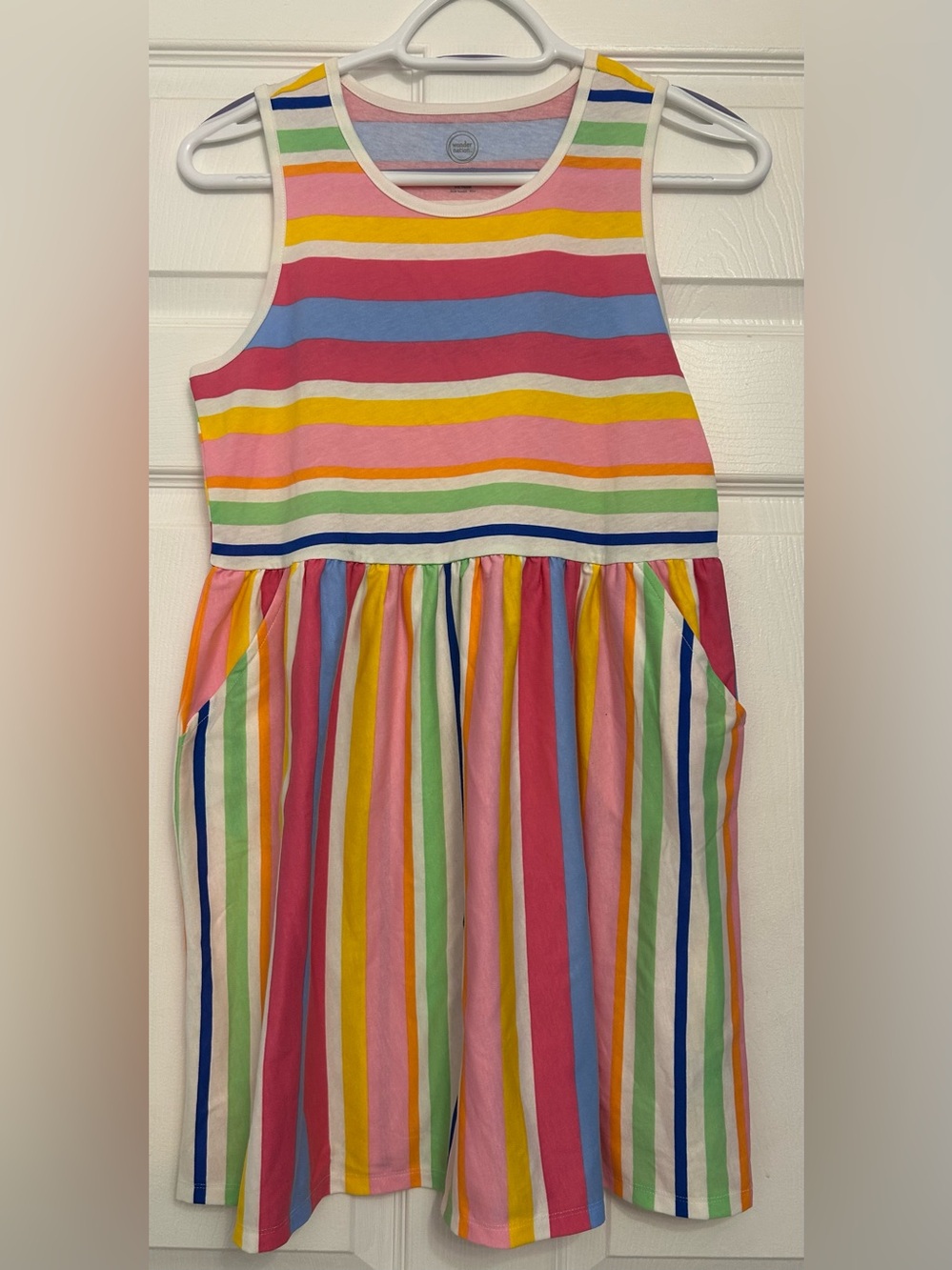 Colorful Rainbow Striped Sleeveless Dress NWT